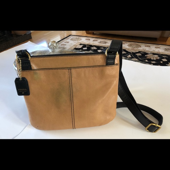 Fossil Crossbody Soft, Pebbled, Colour Block Leather Bag, GUC - Picture 11 of 14